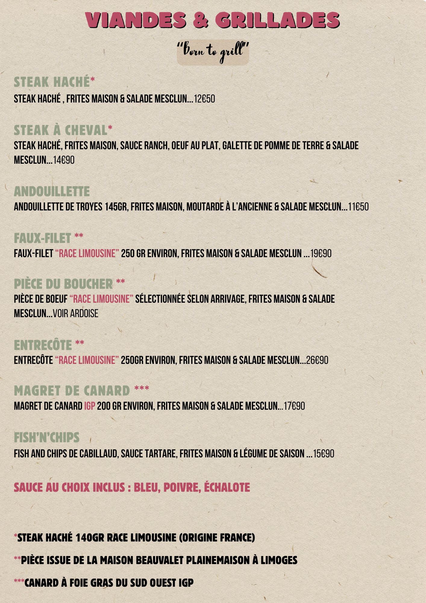 Viandes et grillades